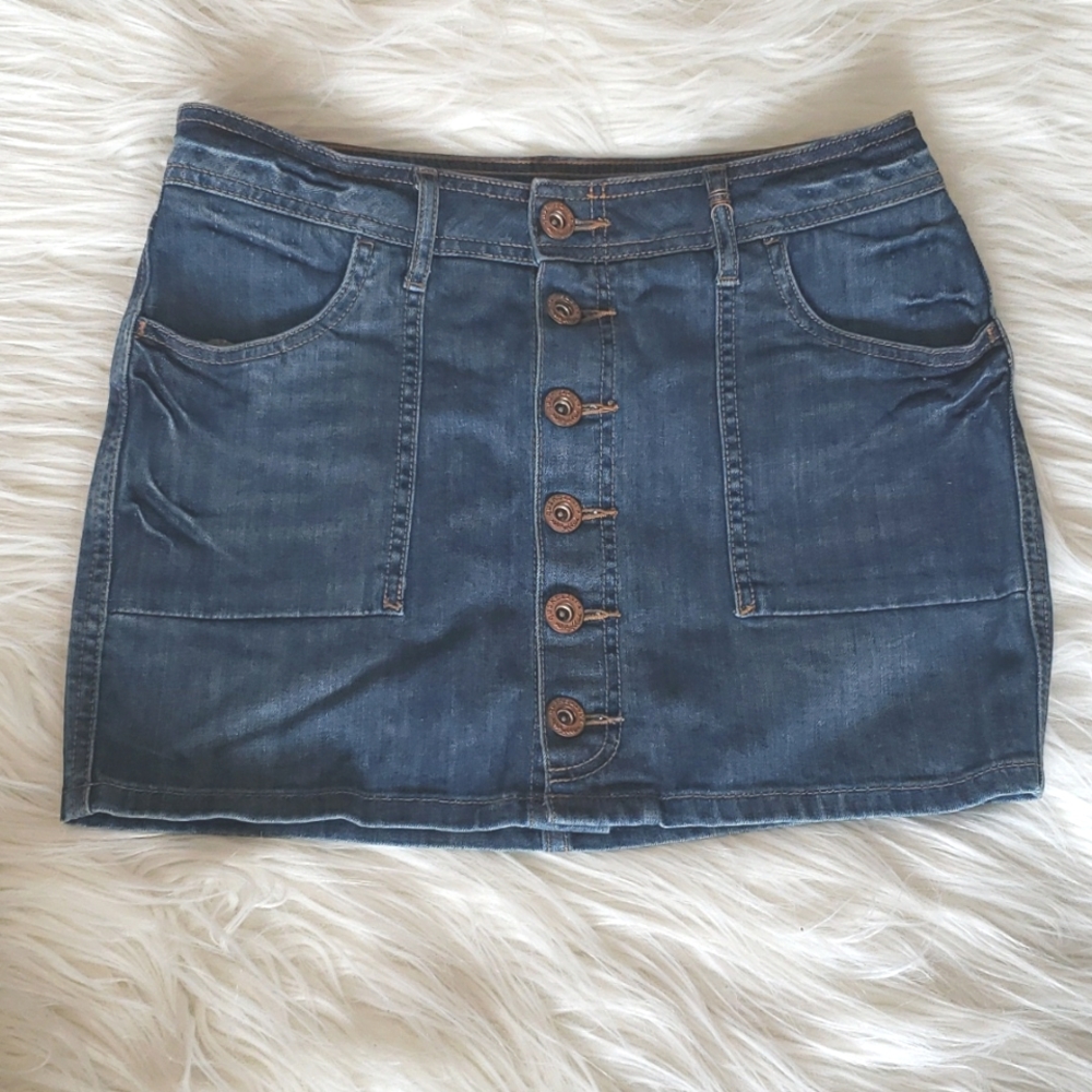 Quicksilver button front jean skirt